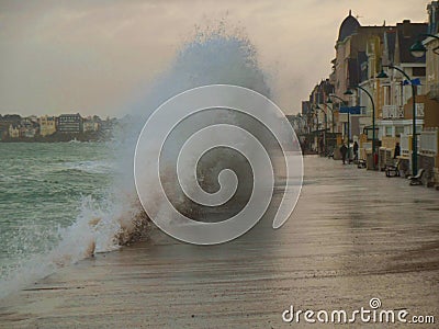 TempÃªte Ã  Saint Malo Stock Photo